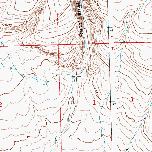 Topographic Map of Rattlesnake Canyon, ID
