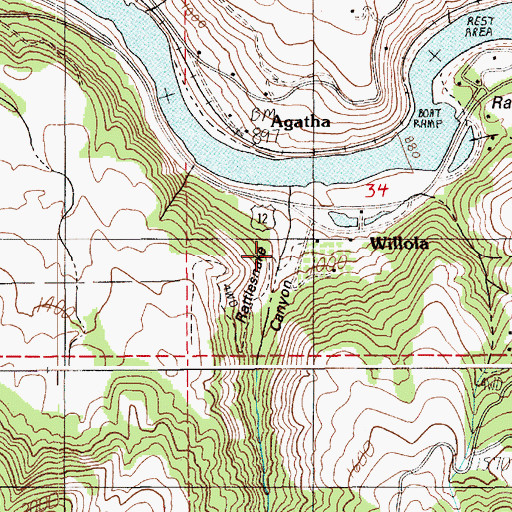 Topographic Map of Rattlesnake Canyon, ID