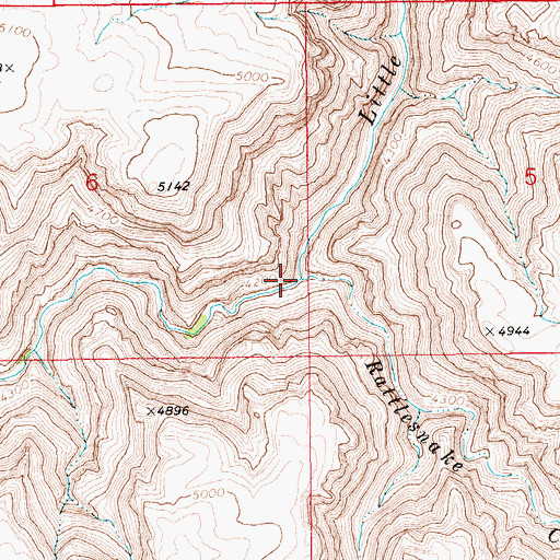 Topographic Map of Rattlesnake Creek, ID