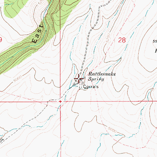 Topographic Map of Rattlesnake Spring, ID