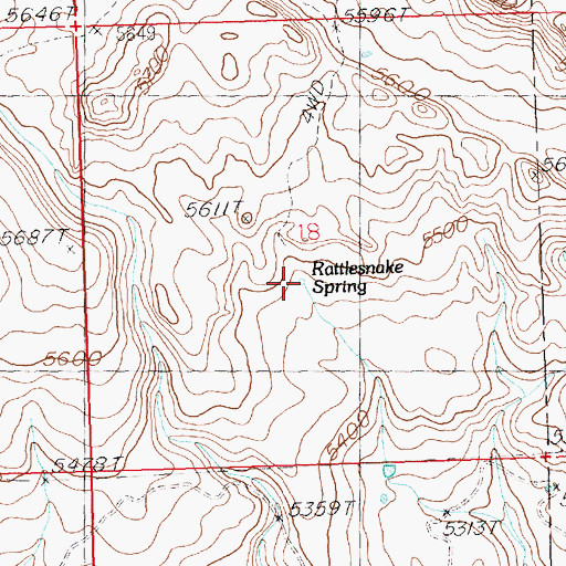 Topographic Map of Rattlesnake Spring, ID