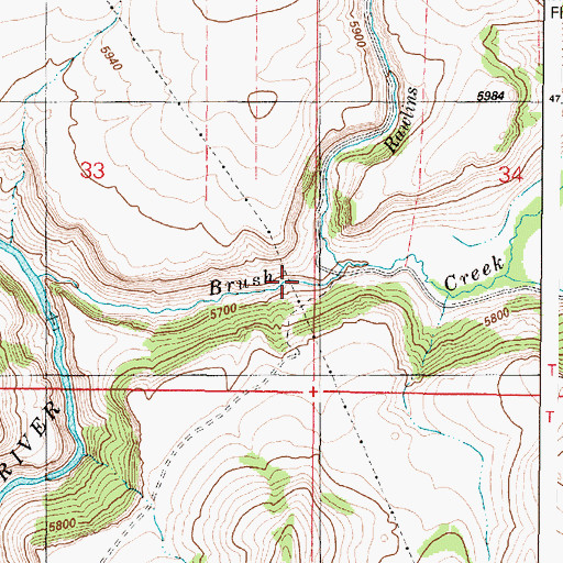 Topographic Map of Rawlins Creek, ID