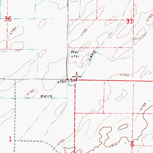 Topographic Map of Rays Lake Canal, ID