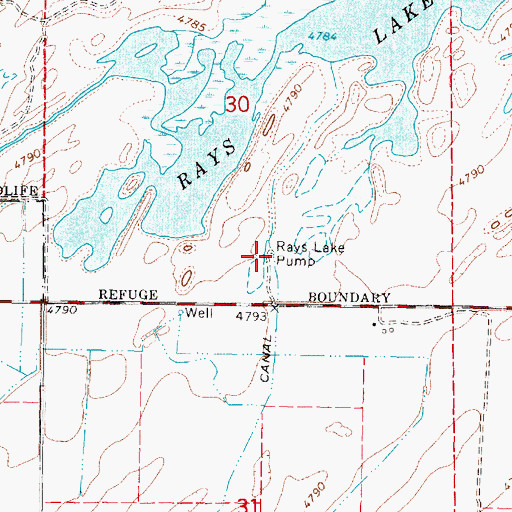 Topographic Map of Rays Lake Pump, ID