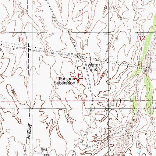 Topographic Map of Pantano Substation, AZ