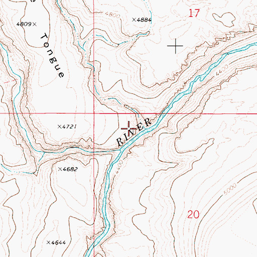 Topographic Map of Red Basin Creek, ID