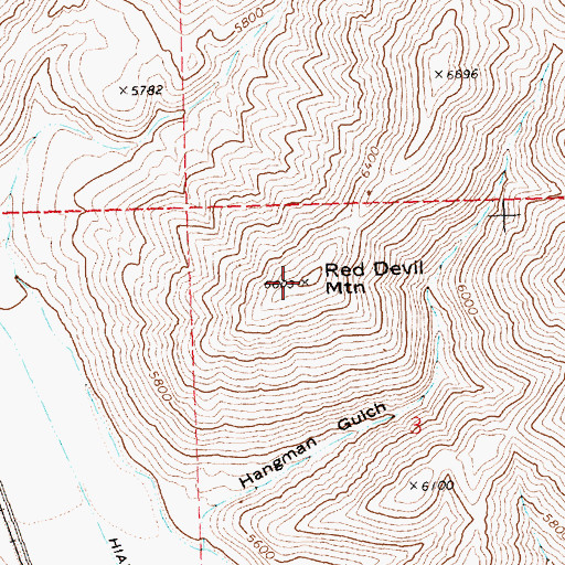 Topographic Map of Red Devil Mountain, ID