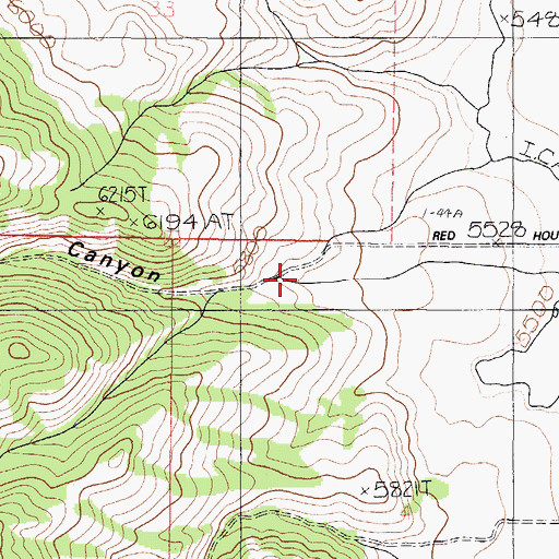 Topographic Map of Red House Canyon, ID