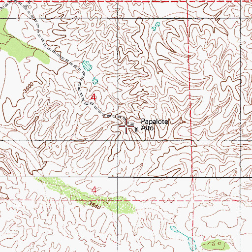 Topographic Map of Papalote Alto, AZ