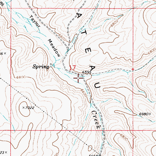 Topographic Map of Red Rock Canyon, ID