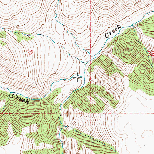 Topographic Map of Red Rock Creek, ID