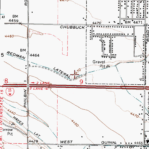 Topographic Map of Redman Lateral, ID