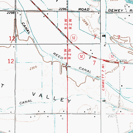 Topographic Map of Reed Canal, ID