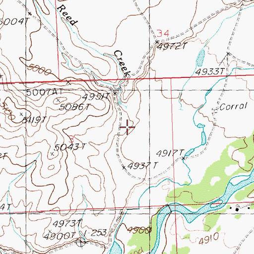Topographic Map of Reed Creek, ID