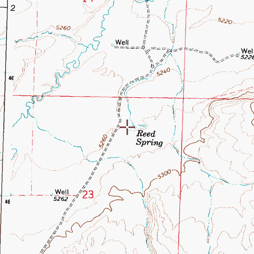 Topographic Map of Reed Spring, ID