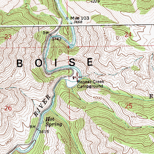 Topographic Map of Repeat Creek, ID