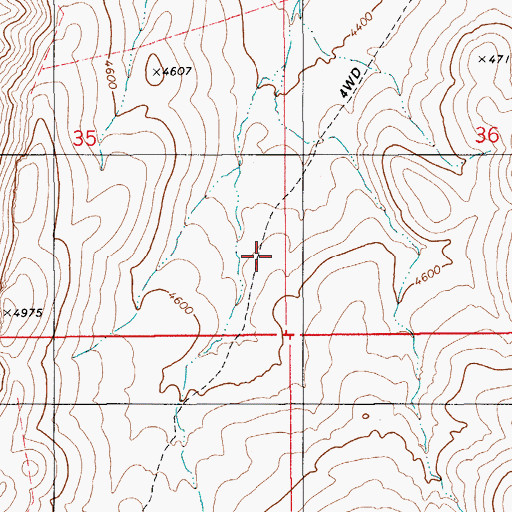 Topographic Map of Reservation Basin, ID