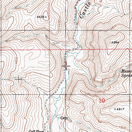 Topographic Map of Reservation Gulch, ID
