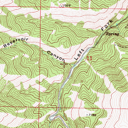 Topographic Map of Reservoir Canyon, ID