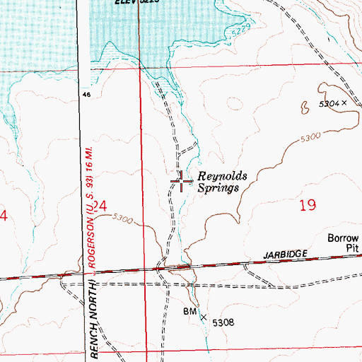 Topographic Map of Reynolds Springs, ID