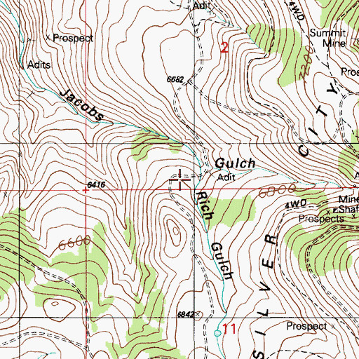 Topographic Map of Rich Gulch, ID