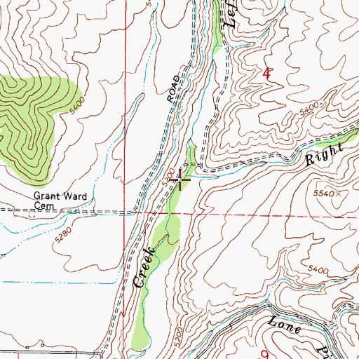 Topographic Map of Right Hand Fork Marsh Creek, ID