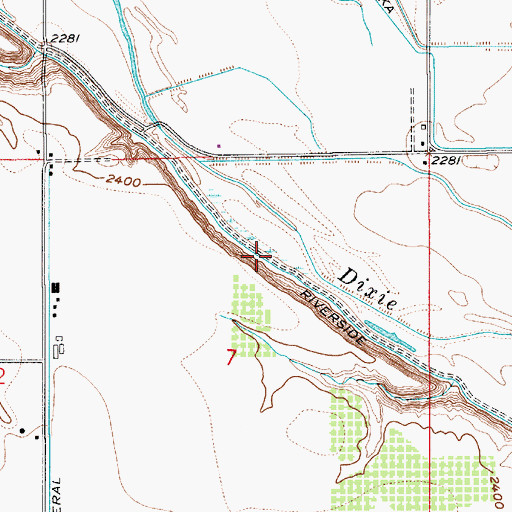 Topographic Map of Riverside Canal, ID