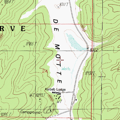 Topographic Map of De Motte Park, AZ