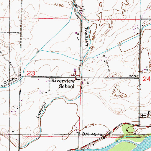 Topographic Map of Riverview School, ID