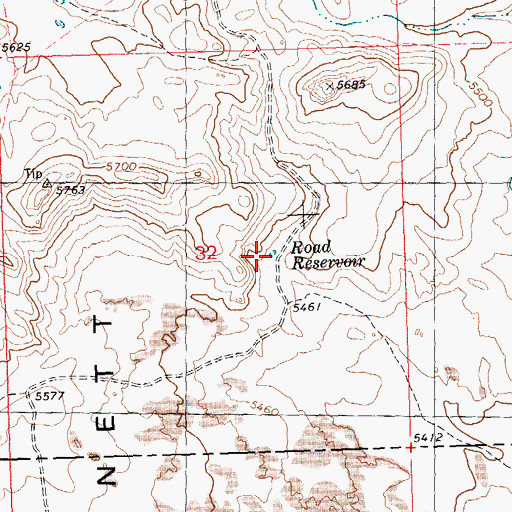 Topographic Map of Road Reservoir, ID