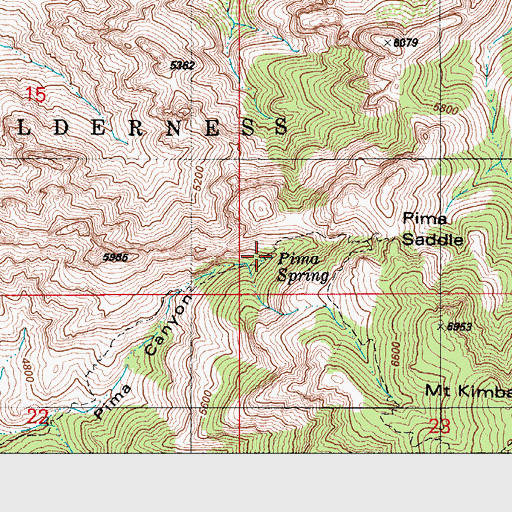 Topographic Map of Pima Spring, AZ