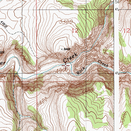 Topographic Map of Rock Creek, ID