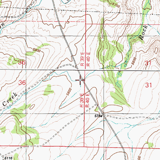 Topographic Map of Rock Creek School, ID