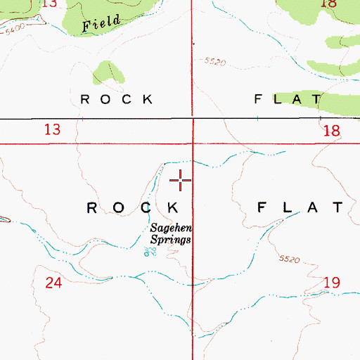 Topographic Map of Rock Flat, ID