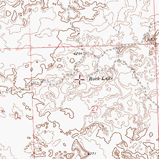 Topographic Map of Rock Lake, ID