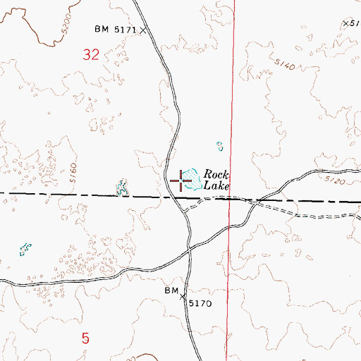 Topographic Map of Rock Lake, ID