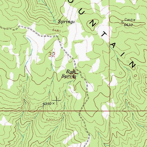 Topographic Map of Rock Spring, ID
