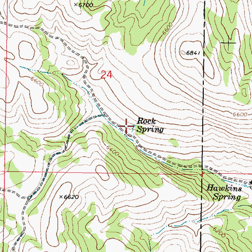Topographic Map of Rock Spring, ID