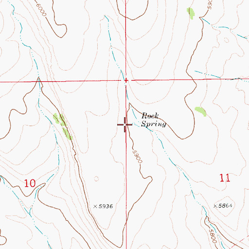 Topographic Map of Rock Spring, ID