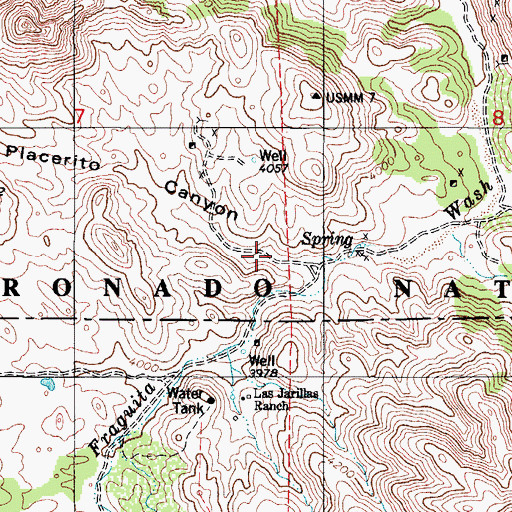 Topographic Map of Placerito Canyon, AZ
