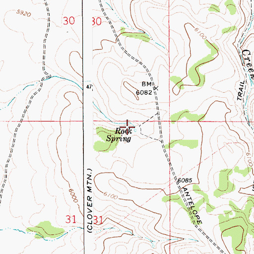 Topographic Map of Rock Spring, ID