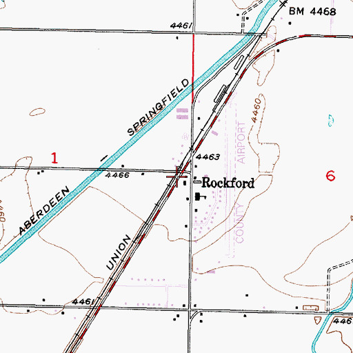 Topographic Map of Rockford, ID