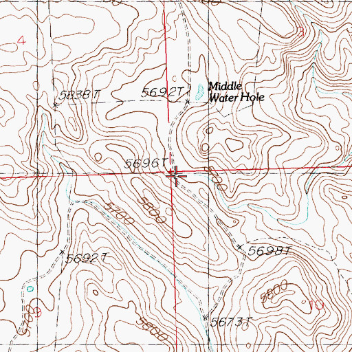 Topographic Map of Rocks Reservoir, ID