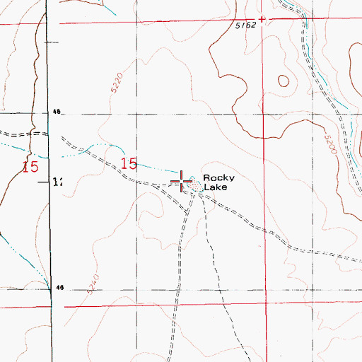 Topographic Map of Rocky Lake, ID