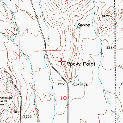 Topographic Map of Rocky Point, ID