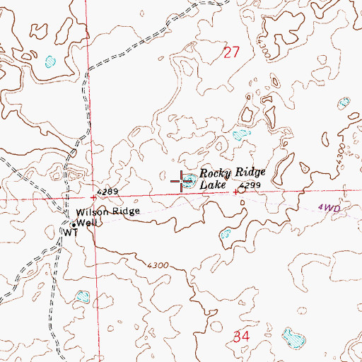 Topographic Map of Rocky Ridge Lake, ID