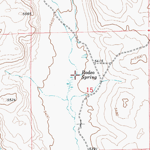 Topographic Map of Rodeo Spring, ID
