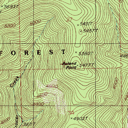 Topographic Map of Roland, ID