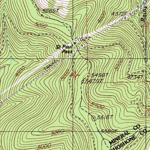 Topographic Map of Roland Summit, ID