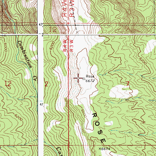 Topographic Map of Rose Ridge, ID